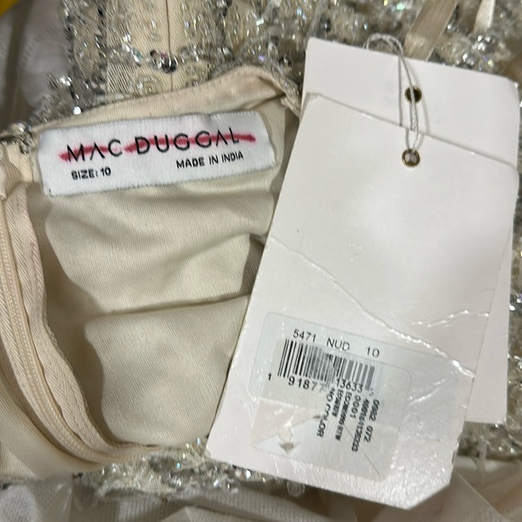 NWT MAC DUGGAL EMBELLISHED FRINGED MIDI SHEATH DRESS SIZE 10 $598 - Picture 11 of 11